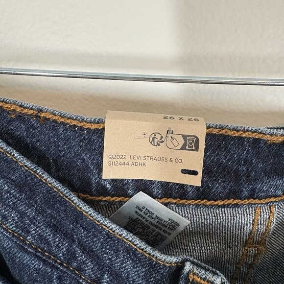 Levis Women 26 Blue Denim Button Fly High Rise 501 Original Cropped Jeans NWT - Picture 9 of 15